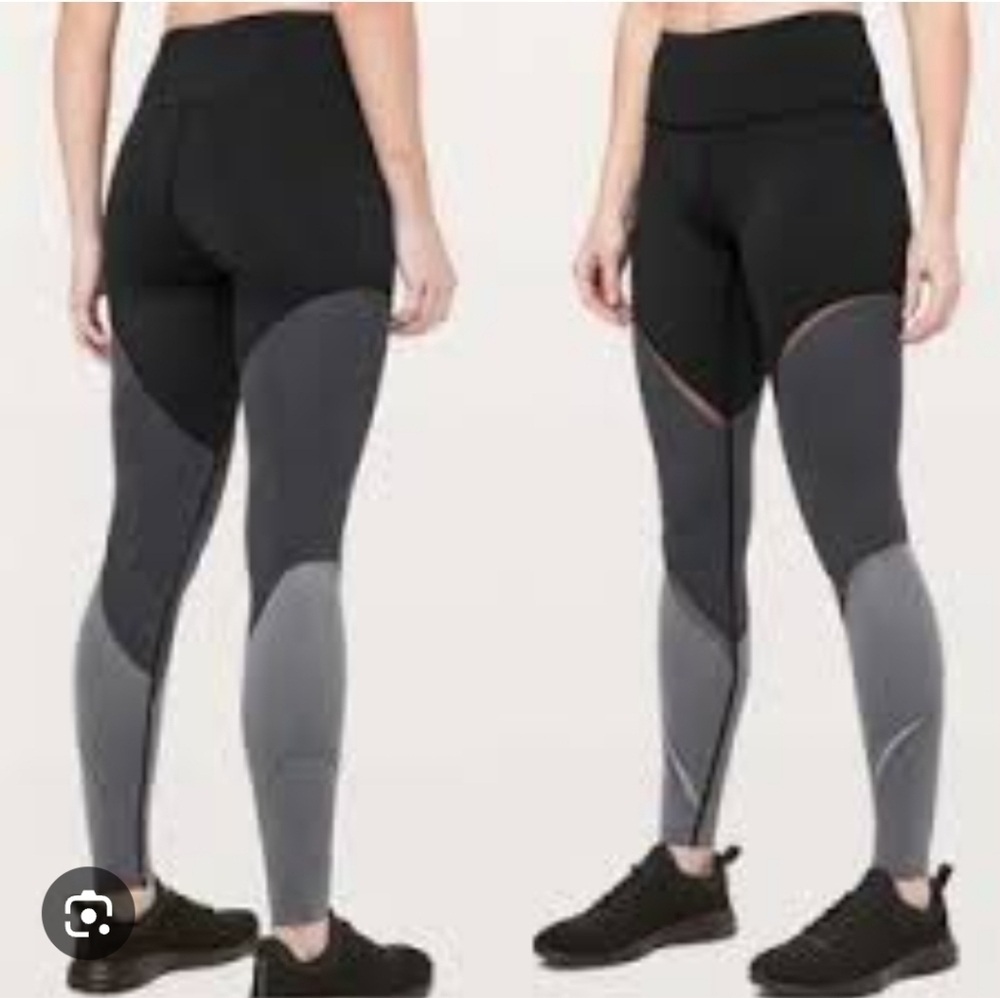 lululemon athletica Two-Tone Black and Gray Leggings